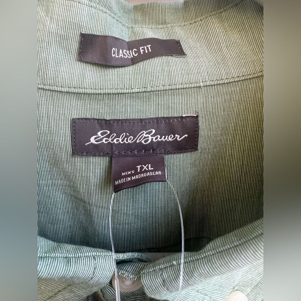 NWT Eddie Bauer Men’s XL Sage Green Shirt Outdoor Classic Button Front - Picture 3 of 5